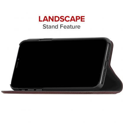 CaseMate Barely There Folio Case - кожен калъф, тип портфейл за iPhone XR (кафяв) 5