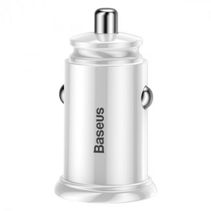 Baseus Dual USB QC 3.0 Car Charger - зарядно за кола с два USB изхода и технология за бързо зареждане (бял) 2