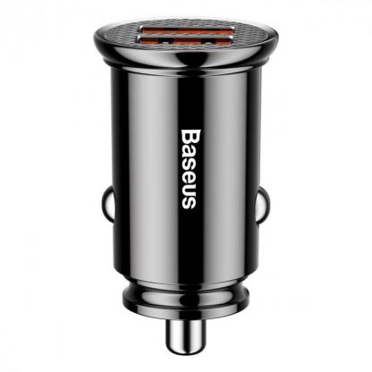 Baseus Dual USB QC 3.0 Car Charger - зарядно за кола с два USB изхода и технология за бързо зареждане (черен) 4
