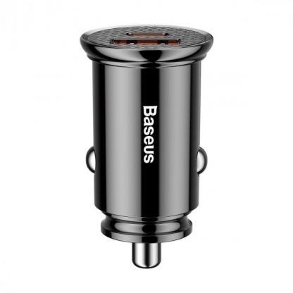 Baseus Dual USB & USB-C QC 3.0 Car Charger - зарядно за кола с USB и USB-C изходи и технология за бързо зареждане (черен) 2