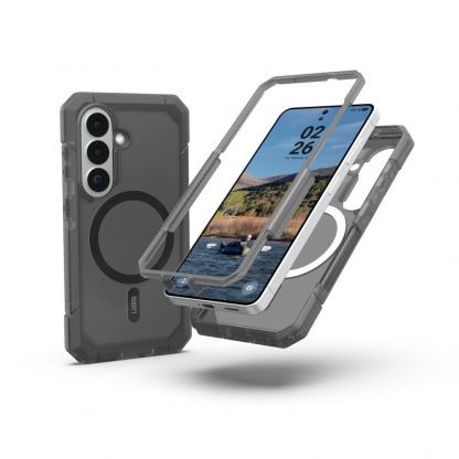 Удароустойчив хибриден кейс с MagSafe за Samsung Galaxy S26 - Urban Armor Gear Trooper MagSafe Case (сив-прозрачен) 18