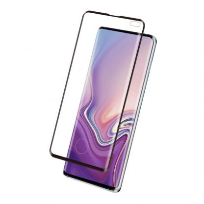Eiger 3D Glass Edge to Edge Full Screen Tempered Glass - калено стъклено защитно покритие с извити ръбове за целия дисплея на Samsung Galaxy S10 Plus (черен-прозрачен) 2