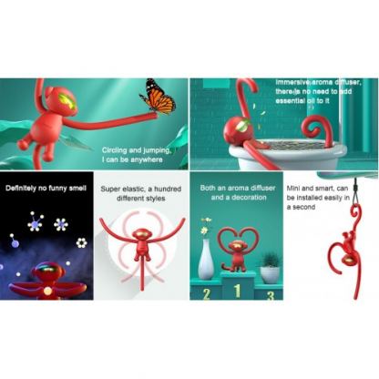 Baseus Monkey-Shaped Vehicle Fragrance - ароматизатор за автомобил с формата на маймунка (червен) 7