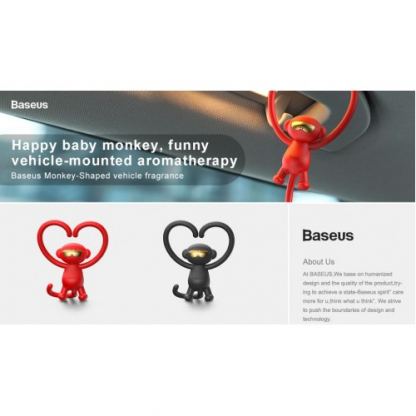 Baseus Monkey-Shaped Vehicle Fragrance - ароматизатор за автомобил с формата на маймунка (червен) 8