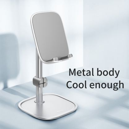 Baseus Literary Youth Desktop Bracket - елегантна поставка за бюро и гладки повърхности за смартфони и таблети (сребрист) 6