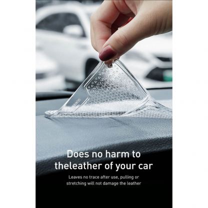 Baseus Folding Bracket Antiskid Pad - сгъваема лепяща се силиконова поставка за табло и гладки повърхности за мобилни телефони (прозрачен) 7