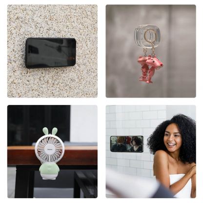 Baseus Universal Gel Pad Smartphone Mount Holder & Cable Organiser - лепяща се силиконова поставка за гладки повърхности за мобилни телефони (черен) 8