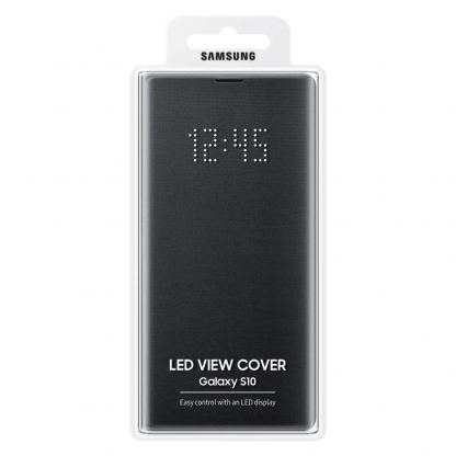 Samsung LED View Cover EF-NG973PB - оригинален калъф през който виждате информация от дисплея за Samsung Galaxy S10 (черен) 2