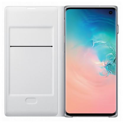 Samsung LED View Cover EF-NG973PW - оригинален калъф през който виждате информация от дисплея за Samsung Galaxy S10 (бял) 4