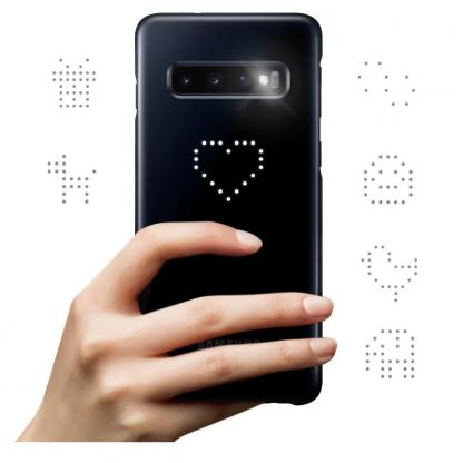Samsung LED Cover EF-KG975CB - оригинален заден кейс, през който виждате информация от Samsung Galaxy S10 Plus (черен) 5