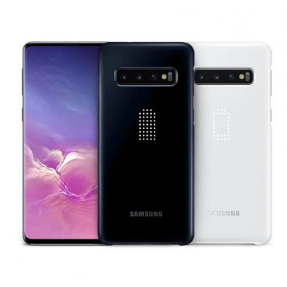 Samsung LED Cover EF-KG973CB - оригинален заден кейс, през който виждате информация от Samsung Galaxy S10 (черен) 6