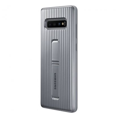 Samsung Protective Stand Cover EF-RG975CS - оригинален хибриден кейс за Samsung Galaxy S10 Plus (сребрист) 3