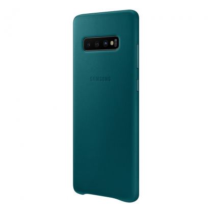 Samsung Leather Cover EF-VG975LG - оригинален кожен калъф (естествена кожа) за Samsung Galaxy S10 Plus (зелен) 2