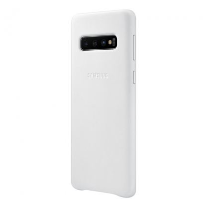 Samsung Leather Cover EF-VG973LW - оригинален кожен калъф (естествена кожа) за Samsung Galaxy S10 (бял) 3