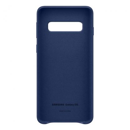 Samsung Leather Cover EF-VG973LN - оригинален кожен калъф (естествена кожа) за Samsung Galaxy S10 (тъмносин) 2