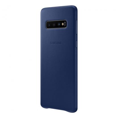 Samsung Leather Cover EF-VG973LN - оригинален кожен калъф (естествена кожа) за Samsung Galaxy S10 (тъмносин) 3