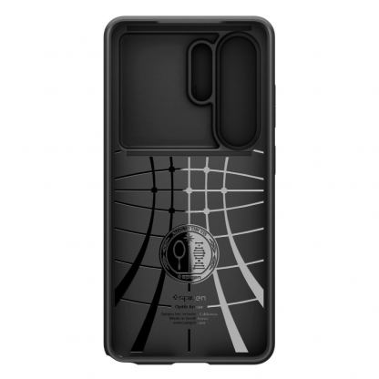 Тънък качествен силиконов (TPU) калъф с капак за камерата за Samsung Galaxy S26 Ultra - Spigen Optik Armor Case (черен) 3