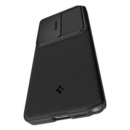 Тънък качествен силиконов (TPU) калъф с капак за камерата за Samsung Galaxy S26 Ultra - Spigen Optik Armor Case (черен) 4
