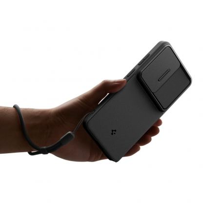 Тънък качествен силиконов (TPU) калъф с капак за камерата за Samsung Galaxy S26 Ultra - Spigen Optik Armor Case (черен) 7