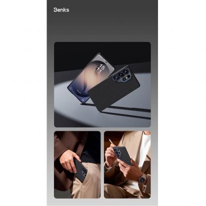 Кевларен кейс с MagSafe за Samsung Galaxy S26 Ultra - Benks Armor Air Kevlar Metal Frame Case 600D (черен) 6
