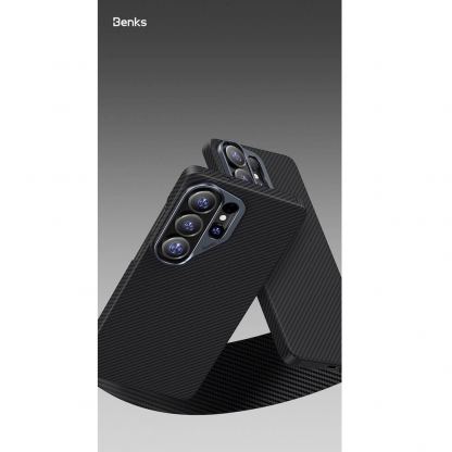 Кевларен кейс с MagSafe за Samsung Galaxy S26 Ultra - Benks Armor Air Kevlar Metal Frame Case 600D (черен) 7