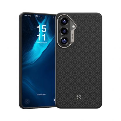 Удароустойчив кевларен кейс с MagSafe за Samsung Galaxy S26 - Benks Magnetic Armor Pro ArmorGrid Kevlar Case Metal Frame Case 600D (черен) 6