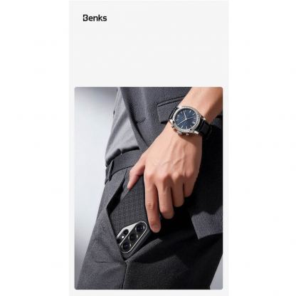 Удароустойчив кевларен кейс с MagSafe за Samsung Galaxy S26 - Benks Magnetic Armor Pro ArmorGrid Kevlar Case Metal Frame Case 600D (черен) 16