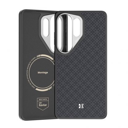 Удароустойчив кевларен кейс с MagSafe за Samsung Galaxy S26 Ultra - Benks Magnetic Armor Pro ArmorGrid Kevlar Case Metal Frame Case 600D (черен) 2