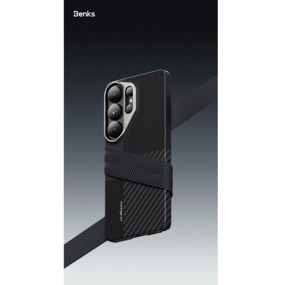 Кевларен кейс с MagSafe за Samsung Galaxy S26 Ultra - Benks Magnetic Air Montage Kevlar Metal Frame Case 600D+1500D (черен) 7