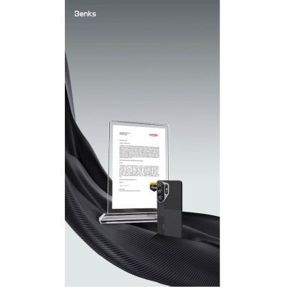 Кевларен кейс с MagSafe за Samsung Galaxy S26 Ultra - Benks Magnetic Air Montage Kevlar Metal Frame Case 600D+1500D (черен) 8