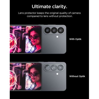 2 комплекта предпазни стъклени лещи за камерата на Samsung Galaxy S26 Plus - Spigen Glass tR EZ Fit Optik Pro Lens Protector 2 Pack (черен) 6