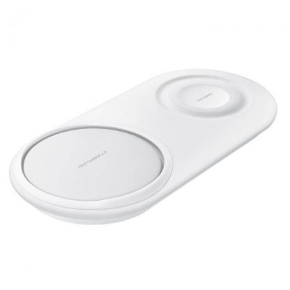 Samsung Wireless Charger Duo Pad EP-P5200TW - двойна поставка (пад) с Fast Charge 2.0 за безжично захранване за Samsung Galaxy S10, S9, и QI съвместими устройства (бял) 3