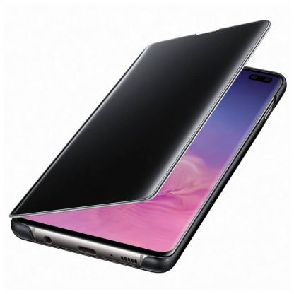 Samsung Clear View Cover EF-ZG975CB - оригинален кейс, през който виждате информация от дисплея за Samsung Galaxy S10 Plus (черен) 2