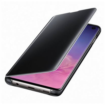 Samsung Clear View Cover EF-ZG973CB - оригинален кейс, през който виждате информация от дисплея за Samsung Galaxy S10 (черен) 2