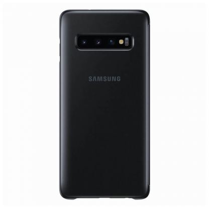 Samsung Clear View Cover EF-ZG973CB - оригинален кейс, през който виждате информация от дисплея за Samsung Galaxy S10 (черен) 3