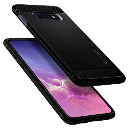 Spigen Rugged Armor Case - тънък качествен слииконов (TPU) калъф за Samsung Galaxy S10E (черен) 2
