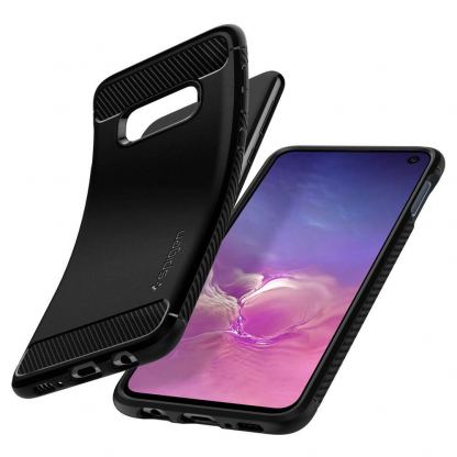 Spigen Rugged Armor Case - тънък качествен слииконов (TPU) калъф за Samsung Galaxy S10E (черен) 3