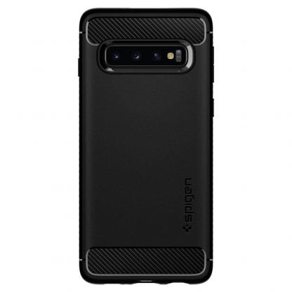 Spigen Rugged Armor Case - тънък качествен слииконов (TPU) калъф за Samsung Galaxy S10 Plus (черен) 4