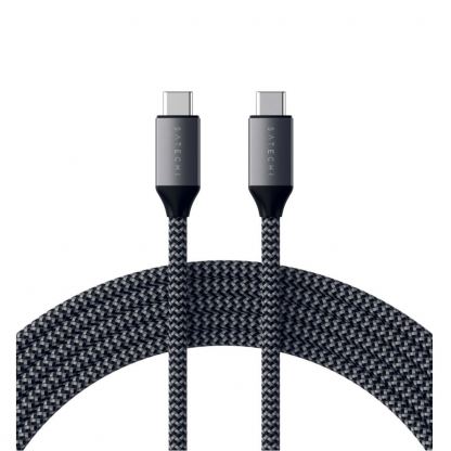 Satechi USB-C to USB-C Charging Cable 100W - USB-C към USB-C кабел за MacBook и устройства с USB-C порт (200 cm) (сив)