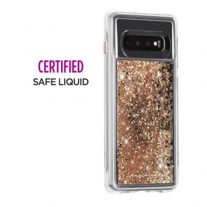 CaseMate Waterfall Case - дизайнерски кейс с висока защита за Samsung Galaxy S10 Plus (златист) 4