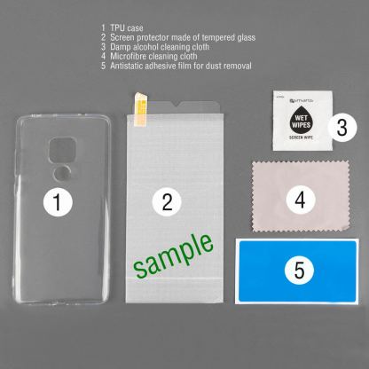 4smarts 360° Case Friendly Premium Protection Set - тънък силиконов кейс и стъклено защитно покритие за дисплея на Huawei P30 Lite (прозрачен) 2
