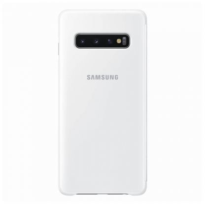 Samsung Clear View Cover EF-ZG973CB - оригинален кейс, през който виждате информация от дисплея за Samsung Galaxy S10 (бял-сив) 3