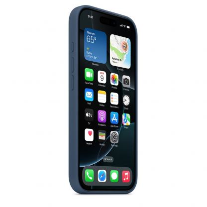 Оригинален силиконов кейс за iPhone 16 Pro с MagSafe (тъмносин)  - Apple iPhone Silicone Case with MagSafe 4
