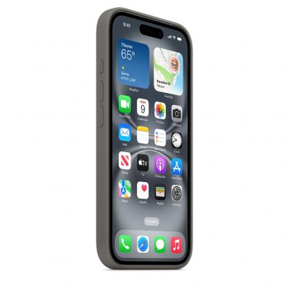 Оригинален силиконов кейс за iPhone 16 с MagSafe (сив)  - Apple iPhone Silicone Case with MagSafe 5
