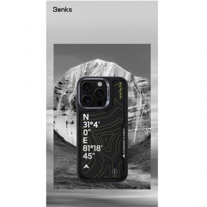 Кевларен кейс с MagSafe за iPhone 16 Pro Max - Benks Magnetic Armor Air Summit Kangrinboque Kevlar Case 600D (черен) 8