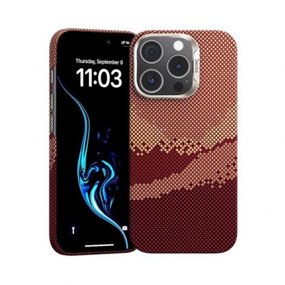 Кевларен кейс с MagSafe за iPhone 16 Pro Max - Benks GoldenTide ArmorAir Magnetic Kevlar Case 600D (червен-оранжев) 2
