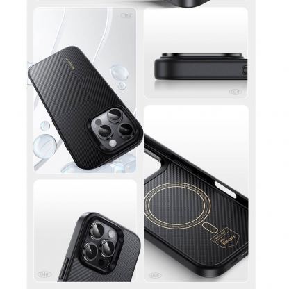 Кевларен кейс с MagSafe за iPhone 16 Pro Max - Benks Magnetic Armor Pro Montage Kevlar Metal Frame Camera Control Case 600D and 1500D (черен) 2