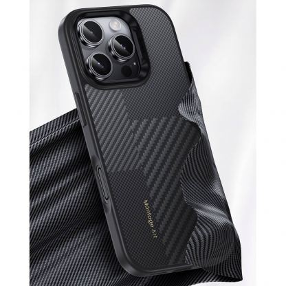 Кевларен кейс с MagSafe за iPhone 16 Pro Max - Benks Magnetic Armor Pro Montage Kevlar Metal Frame Camera Control Case 600D and 1500D (черен) 5