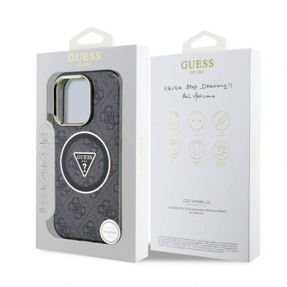Хибриден удароустойчив кейс с MagSafe за iPhone 16 Pro Max - Guess IML Rhinestones Ring MagSafe Case (черен) 7