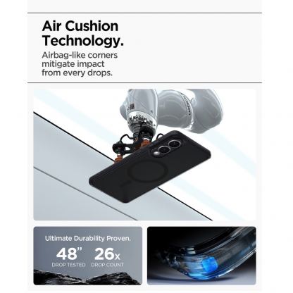 Хибриден кейс с висока степен на защита с MagSafe за Samsung Galaxy S25 Edge - Spigen Ultra Hybrid MagSafe Case (черен-прозрачен) 11